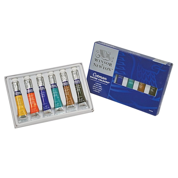 Winsor & Newton Cotman Watercolors -Compact Set, Assorted Colors, Set of  14, Half pans