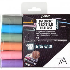 Pebeo 7A Opaque Marker Set of 6 Pastel Colours