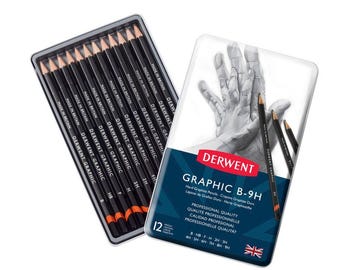 Derwent Professional Graphic Pencils 12pc Tin Sets - Assorted Grades