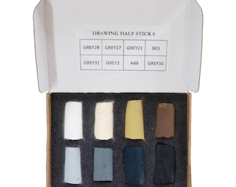 Unison Colour Hand-Made Artist Soft Pastel Half Stick Mini Sets of 8