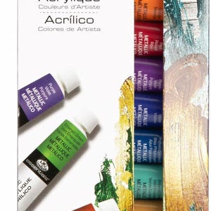 Royal & Langnickel Acrylic Paint Metallic Colours Set 12 x 12ml