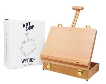 Wythop Wooden Table Top Artist Easel with Box Storage