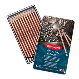 Derwent Professional Metallic Colour Pencils 12 Tin