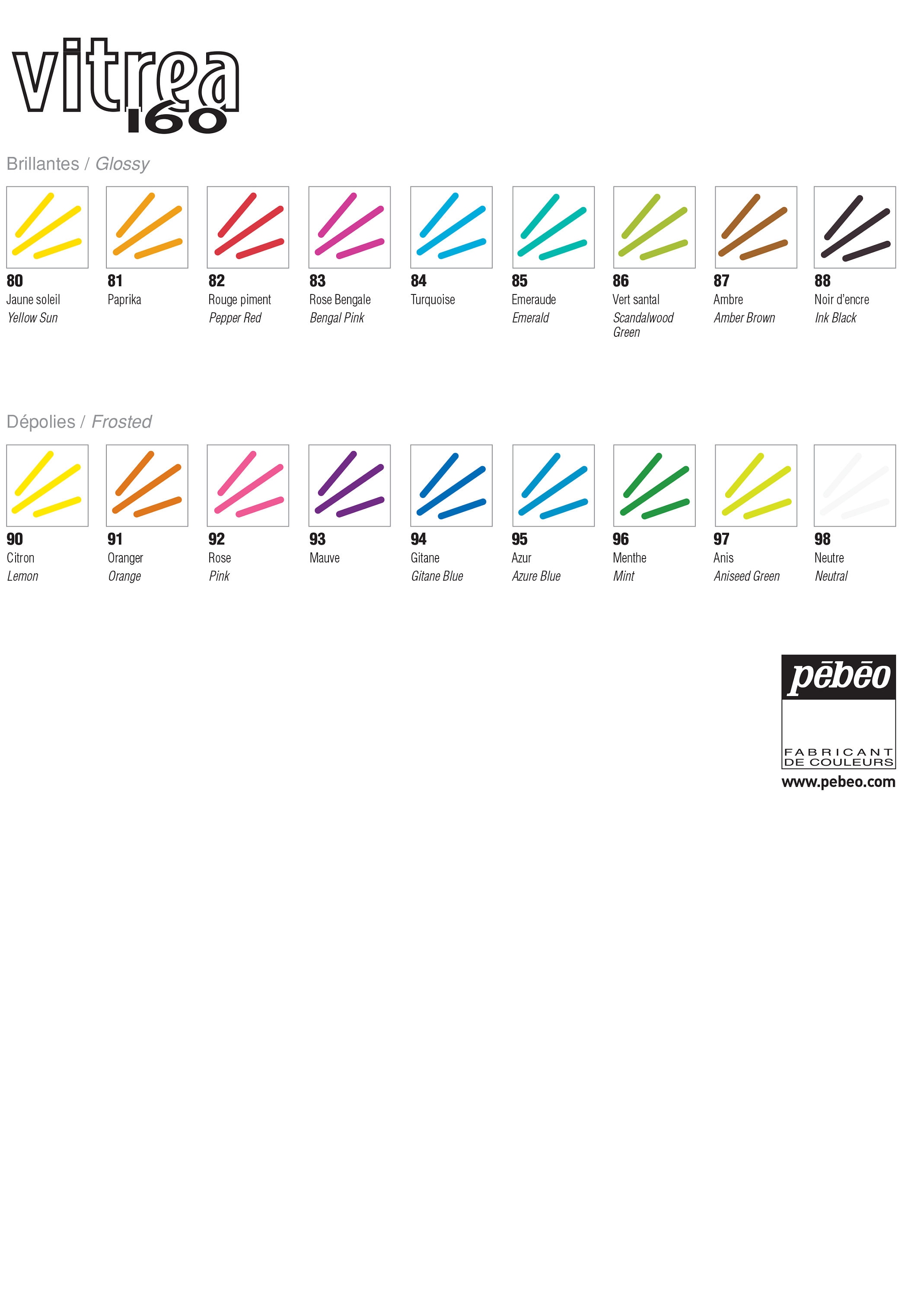 Pebeo Vitrea 160 Oven Bake Permanent Glass Paint Marker Pens Etsy UK