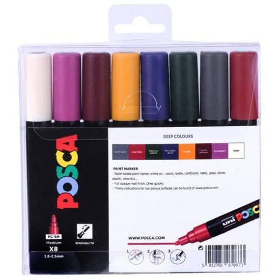 Uni Posca Markers Set of 8 Medium 2.5mm