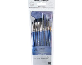 Royal & Langnickel Black Taklon Assorted Paint Brush Sets