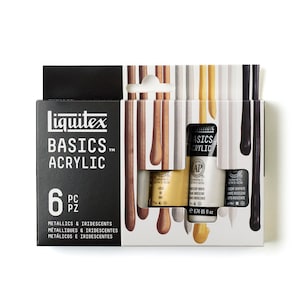 Liquitex Basics Metallics & Iridescents Acrylic Paint Set 6 x 22ml