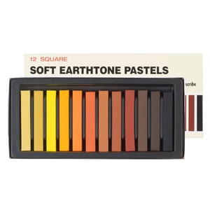 Inscribe Set of 12 Square Soft Pastels in Earth Tone Colours