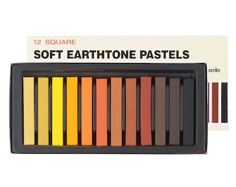Inscribe Set of 12 Square Soft Pastels in Earth Tone Colours