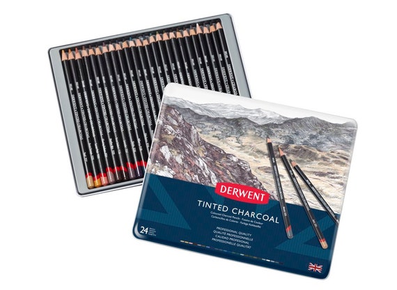 Derwent Tinted Charcoal Pencils 24 Tin