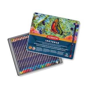 Derwent Inktense Professionele permanente aquarelpotloden 24 blik