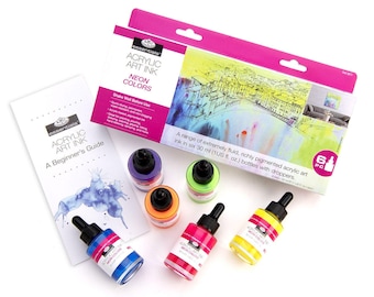 Royal & Langnickel Essentials Acrylic Ink Neon Colours Set 6 x 30ml