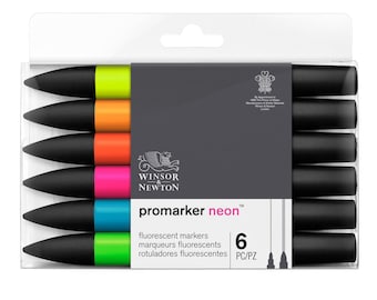 Winsor & Newton Promarker Neon Fluorescent Marker Set of 6