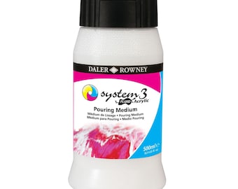 Daler-Rowney System 3 Fluid Acrylic Pouring Medium 500ml or 1 Litre Bottles