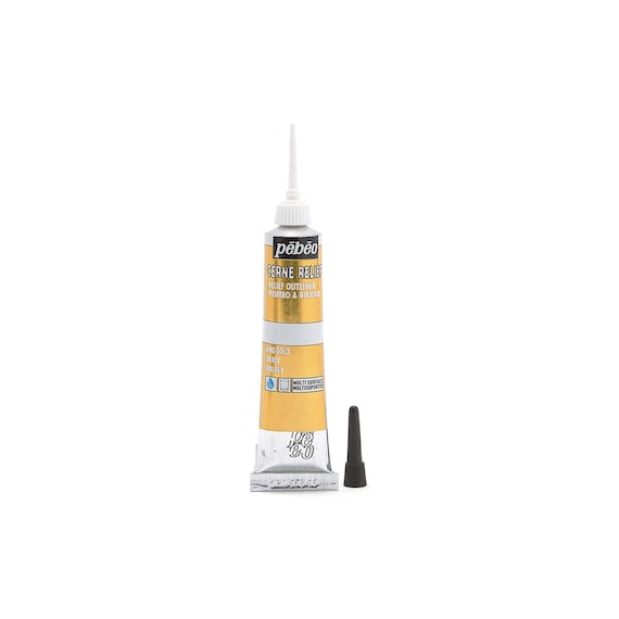 Pebeo Cerne Relief Glass & Ceramic 3D Outliner with Nozzle 20ml, Assorted Colours