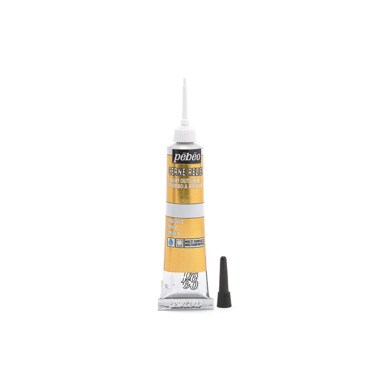Pebeo Cerne Relief Glass & Ceramic 3D Outliner with Nozzle 20ml, Assorted Colours image 1