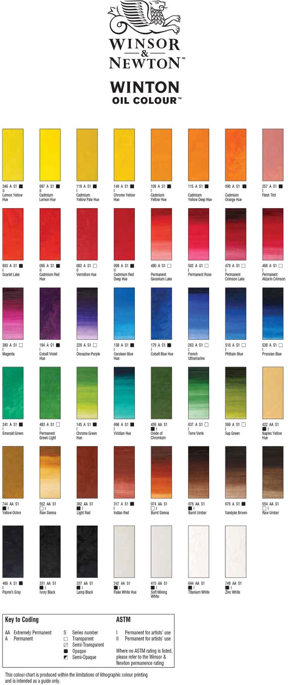 Winsor & Newton Winton Oil Paint Set 10 X 21ml - Etsy