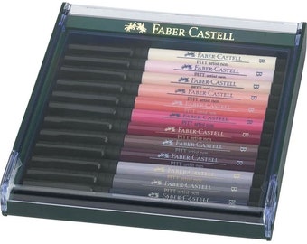 Faber-Castell Pitt Artist Brush Pens Skin Tones Set Plastic Case 12pc