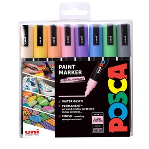 Uni POSCA Paint Markers PC-5M Set of 8 Pale Colours