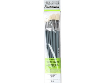 Winsor & Newton Foundation Oil Hog Bristle Paint Brush Packs