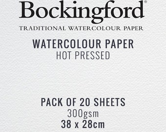 Carta per acquerello Bockingford pressata a caldo, 300 g/m² (20 fogli)
