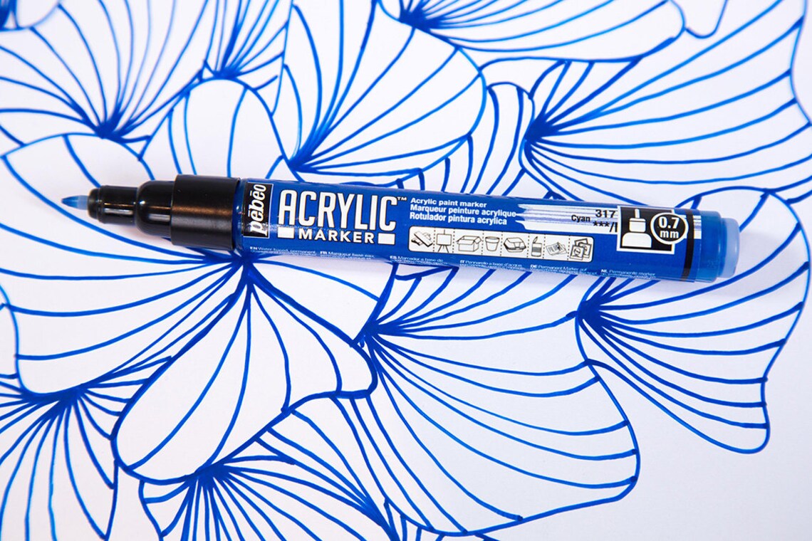 Pebeo Acrylic Paint Markers Available in 0.7mm 1.2mm 4mm Etsy