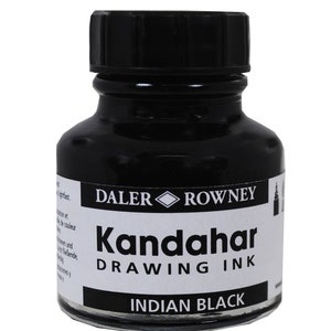 Daler Rowney Kandahar Indian Black Ink in 28ml or 175ml Bottles
