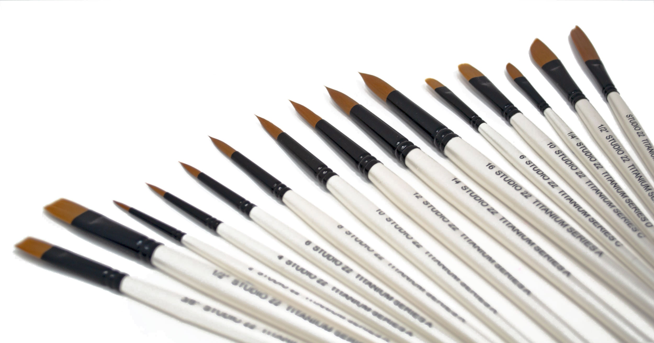 Set Di Pennelli Per Acquerelli Studio 22 Titanium 15 Pezzi | Pennelli In Nylon Con Manico In Legno Laccato, Per Acquerello, Guazzo E Inchiostro - 5