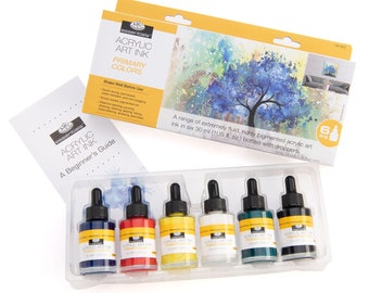 Royal & Langnickel Essentials Acrylic Ink Primary Colours Set 6 x 30ml
