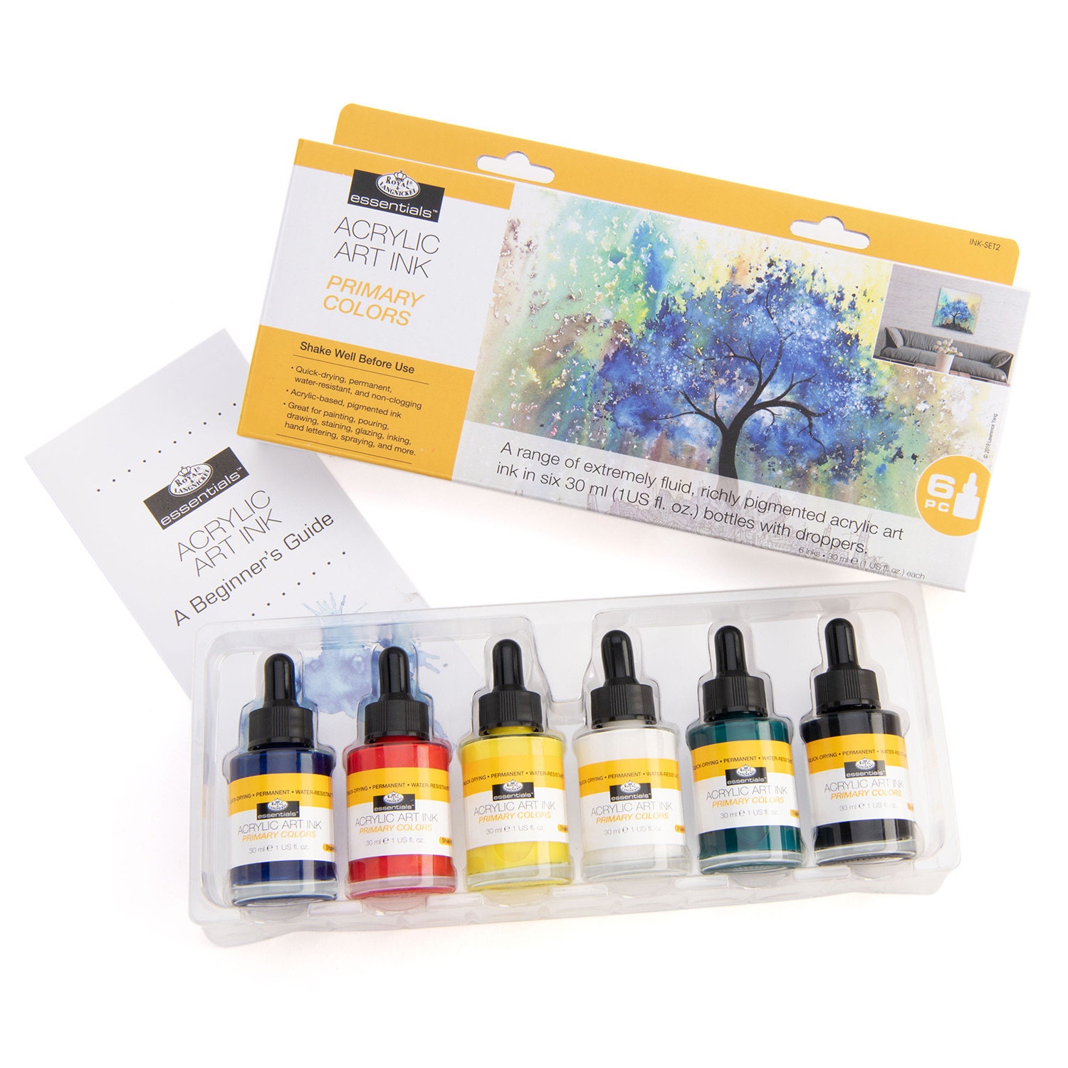  Daler-Rowney FW Acrylic Ink Bottle 6-Color Primary Set - Acrylic  Set of Drawing Inks for Artists and Students - Permanent Art Ink  Calligraphy Set - Calligraphy Ink for Color Mixing 