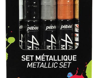 Pebeo 4Artist oliegebaseerde verfmarkers metallic set