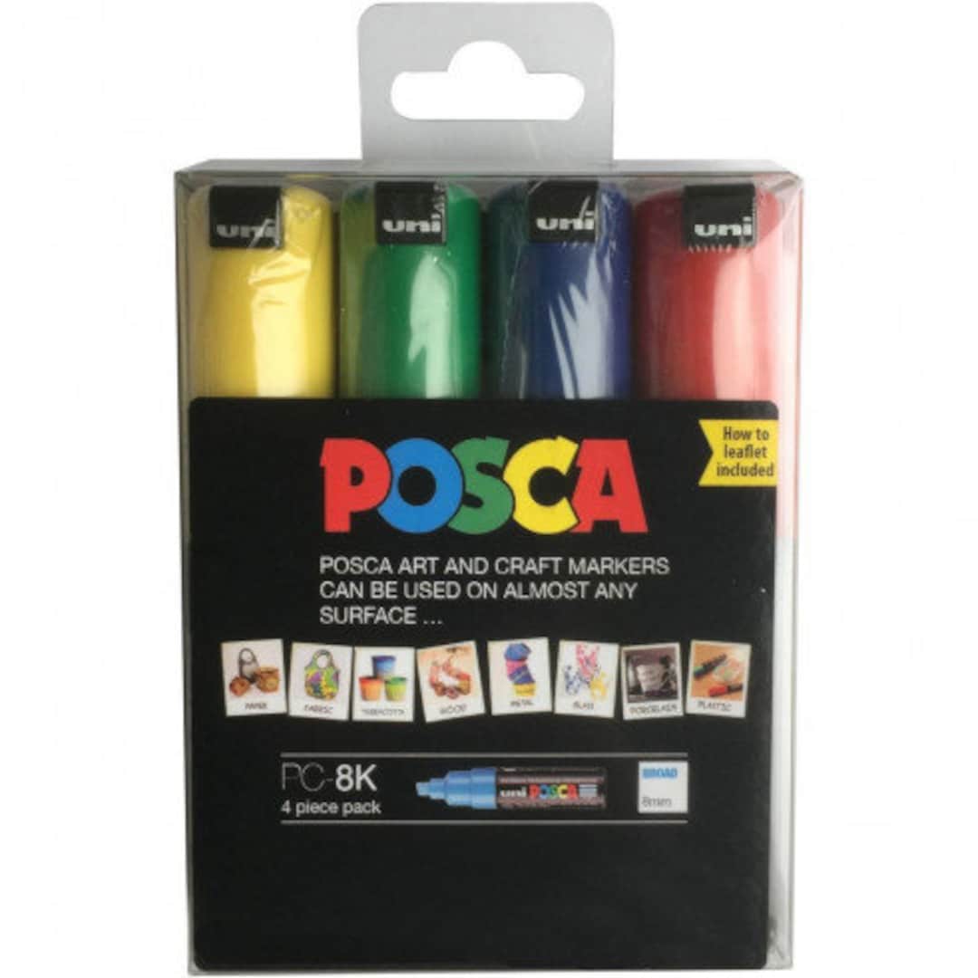 Uni Posca Marker Pen Broad Chisel Tip PC-8K Collection Box Pack of 33