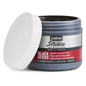 Pebeo Studio Acrylics Black or White Gesso Painting Primer 500ml