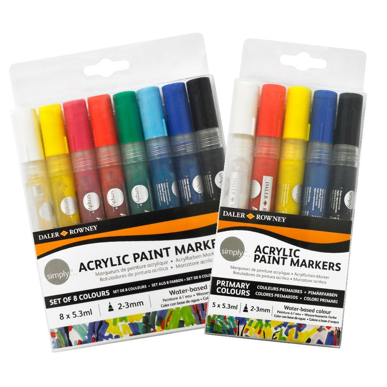 Daler Rowney Simply Acrylic Paint Marker Sets of 5 or 8 Etsy