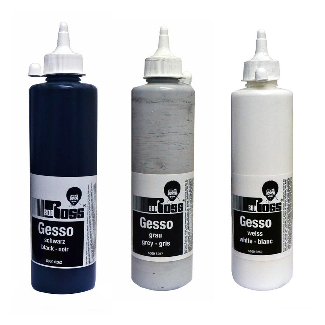Bob Ross Gesso Painting Primer 500ml in Black, White or Grey Etsy