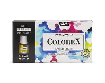 Pebeo Colorex Acuarela Tinta Primaria Set 5 x 45ml