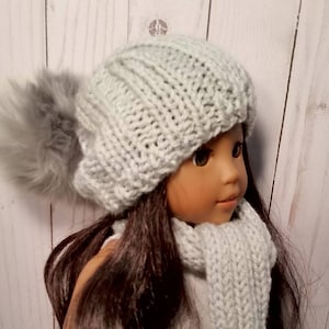 Doll Hat Wrap,18 Inch Matching Set, Doll Slouchy Hat, 18 Inch Doll Clothes, Doll Accessories, Girl Doll Winter Set, Doll Scarf Beanie Set,