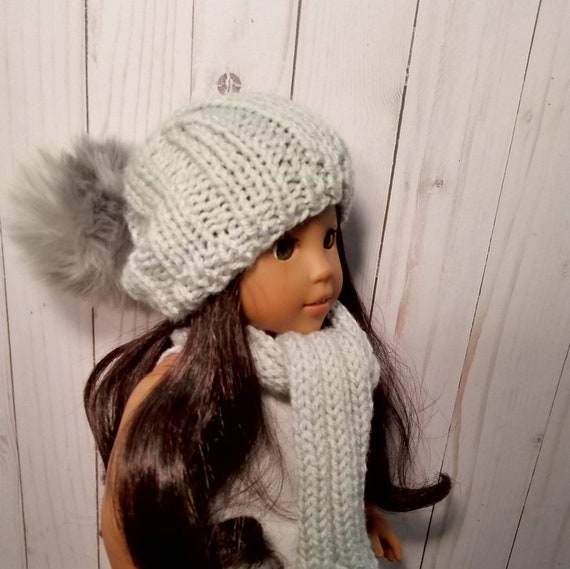 Doll Hat Wrap,18 Inch Matching Set, Doll Slouchy Hat, 18 Inch Doll Clothes, Doll Accessories, Girl Doll Winter Set, Doll Scarf Beanie Set,