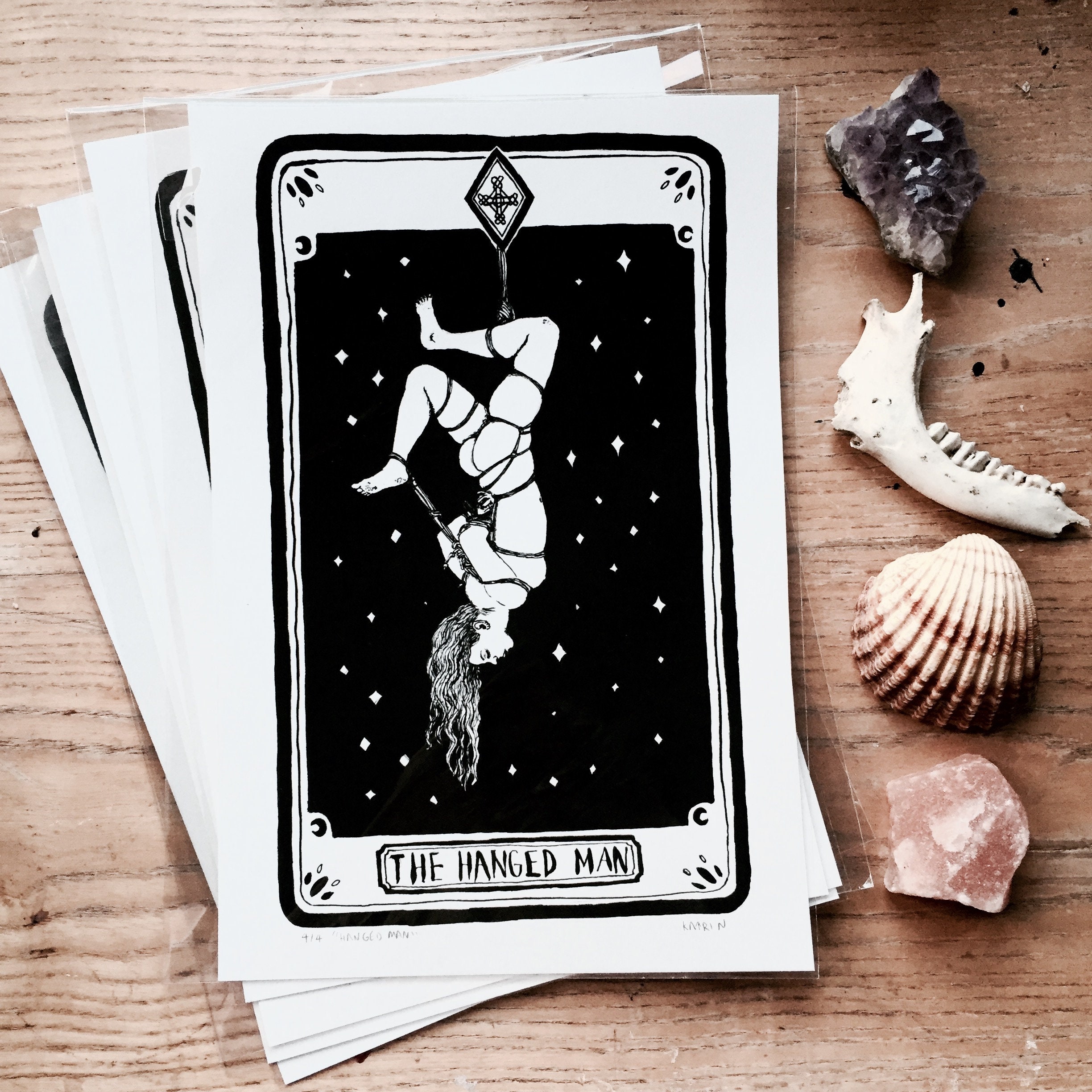 hanged-man-tarot-card-pen-and-ink-drawing-digital-art-print-by-etsy-uk