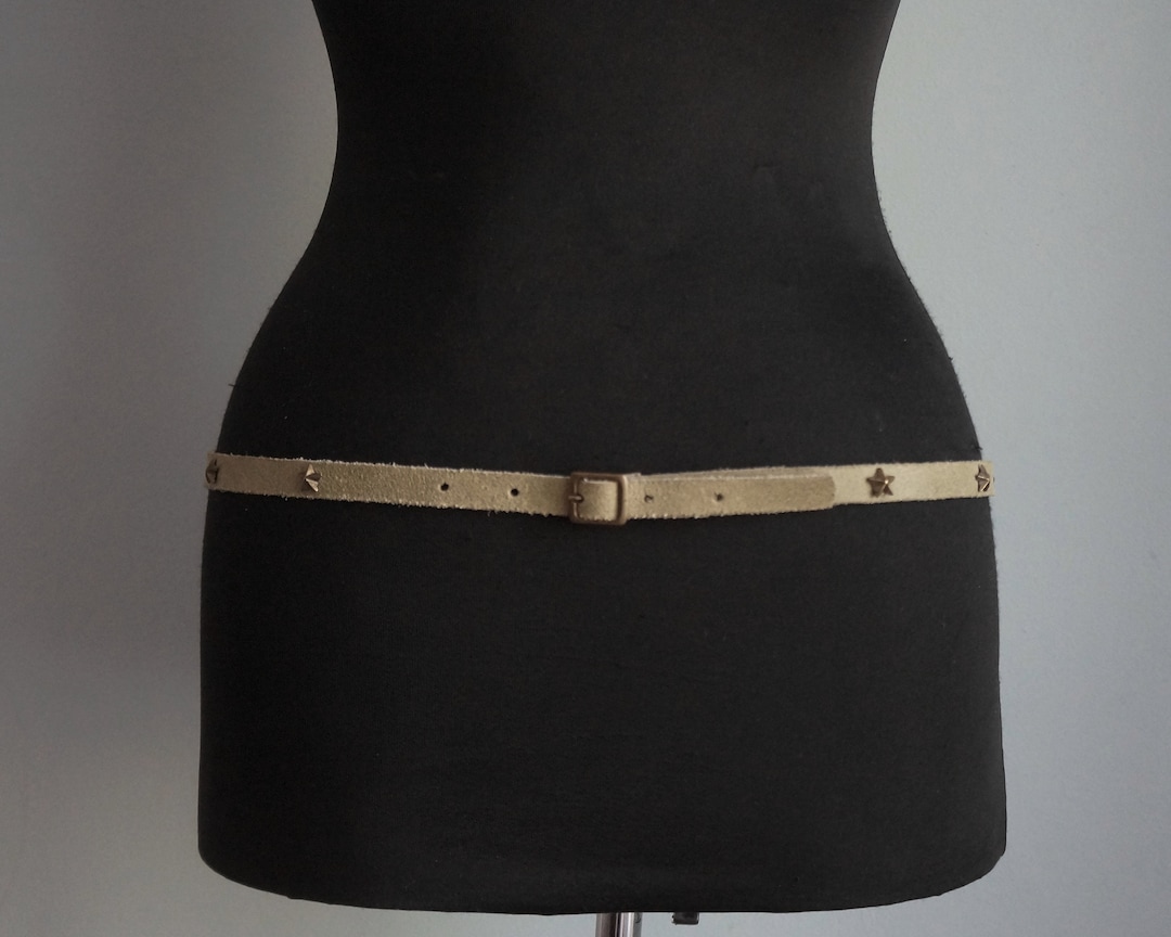 Square Buckle Small Waist Thin Lychee Leather Strap main image 1