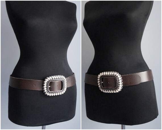 FRONHOFER Women's Leather Belt - 1.5 Inch Width, Oval Silver Buckle, Handcrafted In Germany, Casual Jean Belt - View #7
