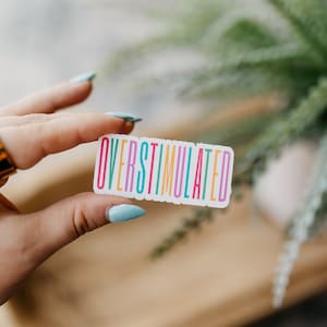 Overstimulated Vinyl Sticker | Girly Things | Gifts for Her | Vinyl Sticker