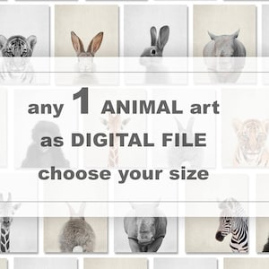 Animal Nursery Art Print, Custom Digital File (Any Size)