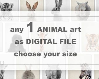 Dierenkwekerij Art Print, aangepast digitaal bestand (elk formaat)