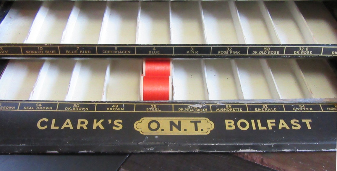 Antique Spool Thread Display Case for Clark's O.N.T. Etsy