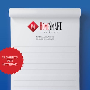 Low Minimum Notepad Packs - 15 sheets | Personalized Real Estate Agent Pads | Giveaways for your SOI | Fully Customizable | Bulk Promotional