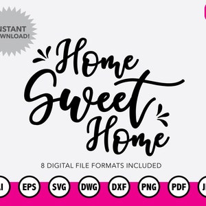 Zuhause süßes Zuhause SVG-Dateien | Bundle Layered SVG, Cricut, Cut Dateien, Digitale Vektordatei | Beliebte Real Objekt VG Designs