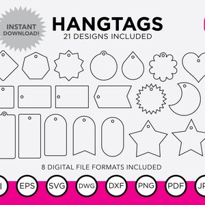 21 Product & Clothing Hang Tags SVG Files | Bundle Layered SVG, Cricut, Cut files, Digital Vector File | Popular SVG Designs
