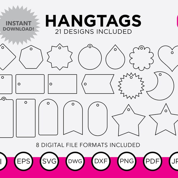 21 Product & Clothing Hang Tags SVG Files | Bundle Layered SVG, Cricut, Cut files, Digital Vector File | Popular SVG Designs