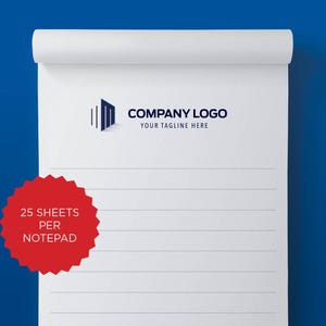 Low Minimum 8.5&quot;x5.5&quot; (25 sheets) Personalized Corporate Company Notepads | Fully Customizable | Bulk Quantities | Perfect for Giveaways